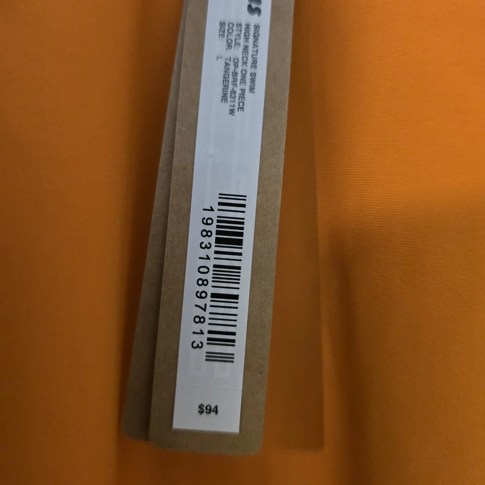 ✨️SKIMS Signature High Neck Swim One Piece – Tangerine (Size L) - NWT✨️